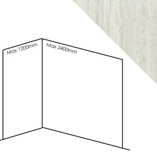 Bushboard Nuance Corner Pack C2 (for Shower Enclosures up to 2400mm) Platinum Travertine - Brand New Bathrooms