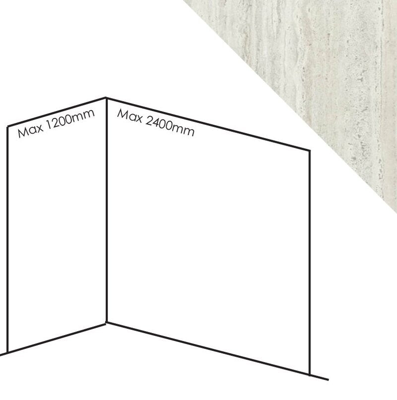 Bushboard Nuance Corner Pack C2 (for Shower Enclosures up to 2400mm) Platinum Travertine - Brand New Bathrooms