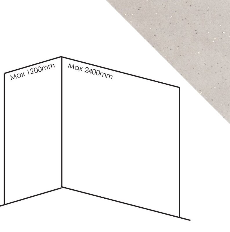 Bushboard Nuance Corner Pack C3 (for Shower Enclosures up to 2400mm) Doux Lime Quartz - Brand New Bathrooms