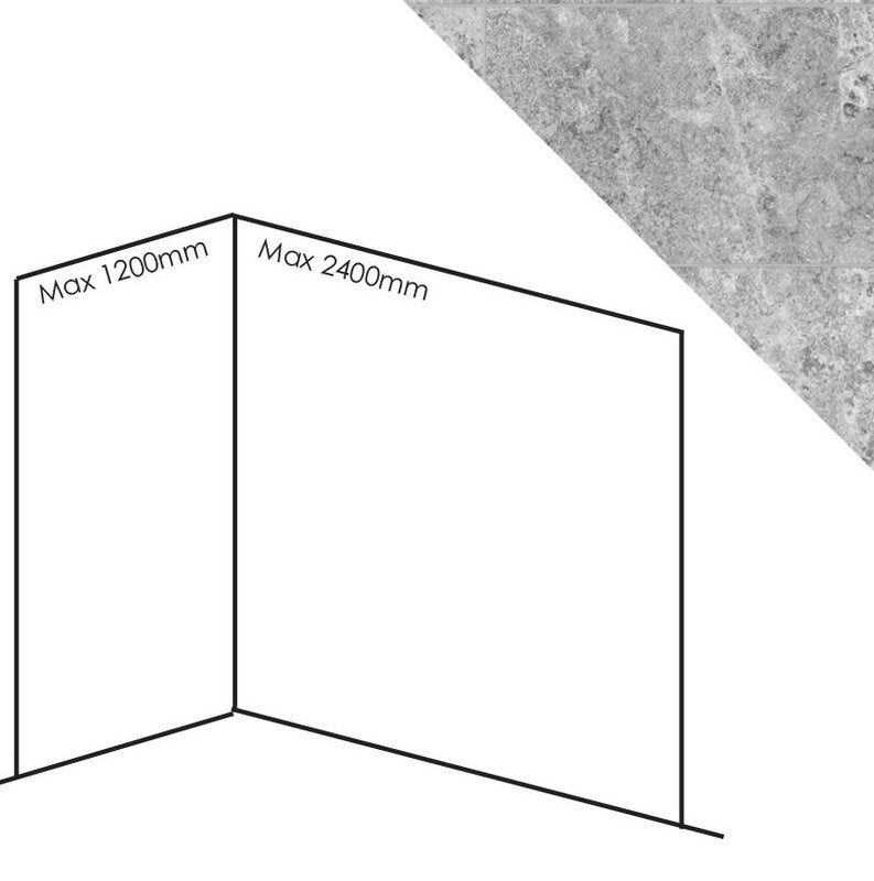Bushboard Nuance Corner Pack C3 (for Shower Enclosures up to 2400mm) Fossil Tile - Brand New Bathrooms
