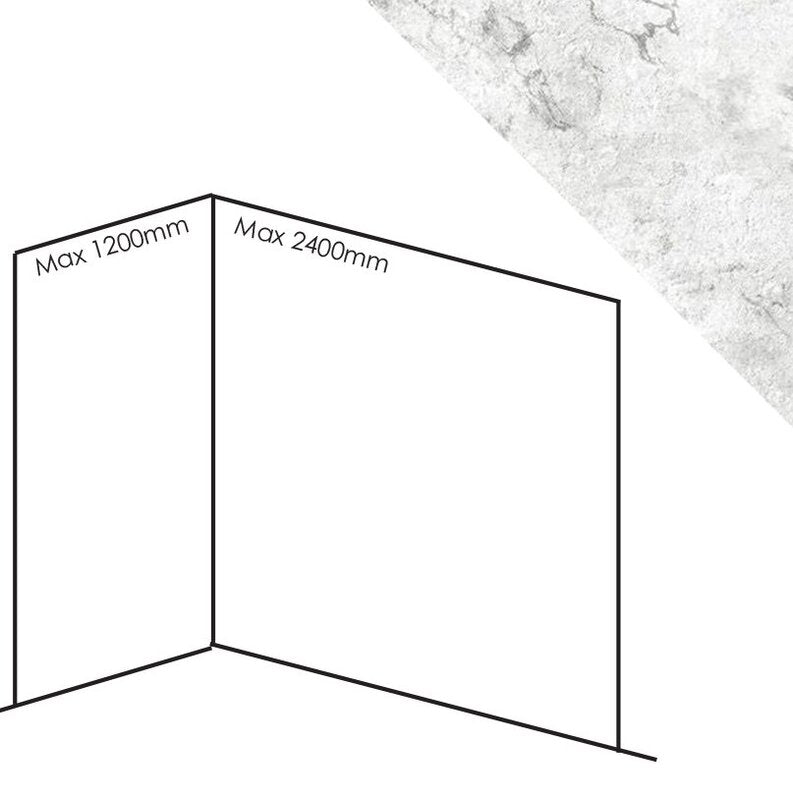 Bushboard Nuance Corner Pack C3 (for Shower Enclosures up to 2400mm) Misuo Marble - Brand New Bathrooms