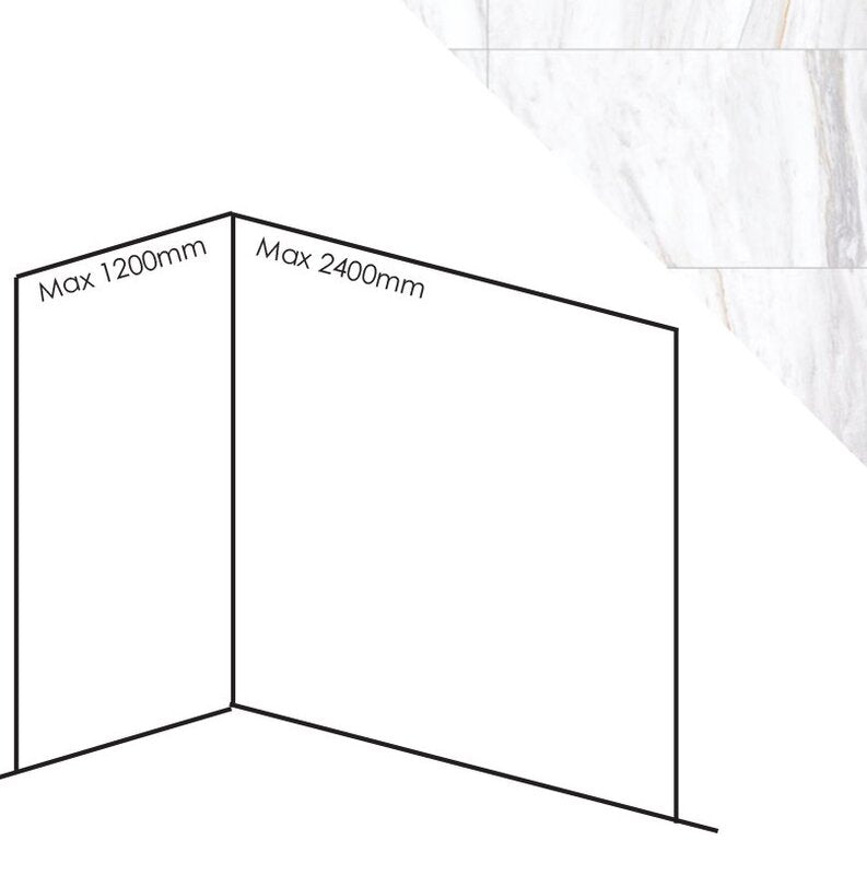 Bushboard Nuance Corner Pack C3 (for Shower Enclosures up to 2400mm) Satnas Marble Tile - Brand New Bathrooms