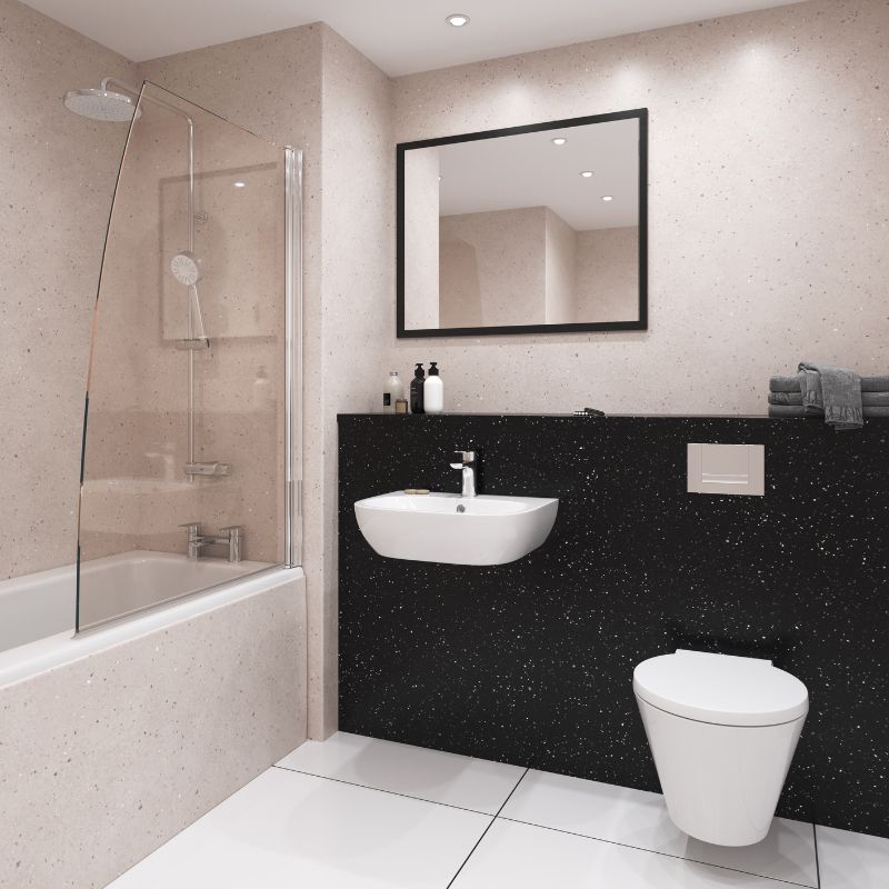 Bushboard Nuance Doux Lime Quartz 2420 x 160mm Finishing Wall Panel - Brand New Bathrooms