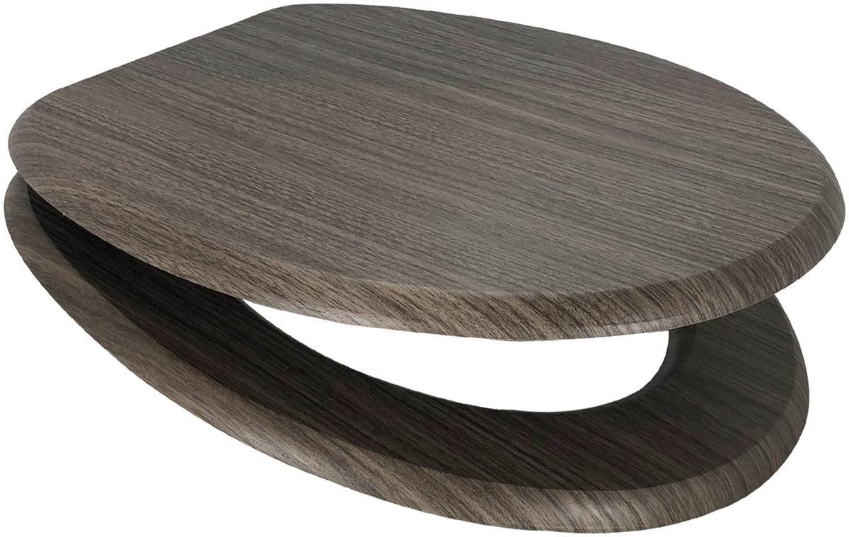 Euro Showers MDF Wood Veneer Universal Toilet Seat (9 colours) - Brand New Bathrooms