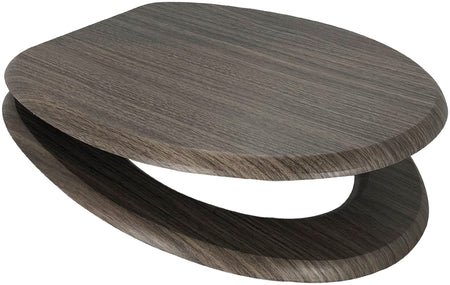 Euro Showers MDF Wood Veneer Universal Toilet Seat (9 colours) - Brand New Bathrooms