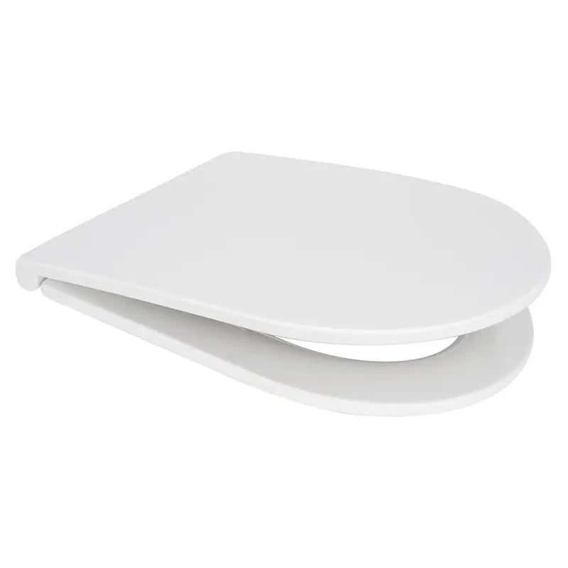 Euro Showers Short D One/D Slim D Shaped Toilet Seat (White) - Brand New Bathrooms