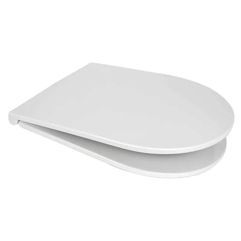 Euro Showers Middle D Style/D Slim D Shaped Toilet Seat (White) - Brand New Bathrooms