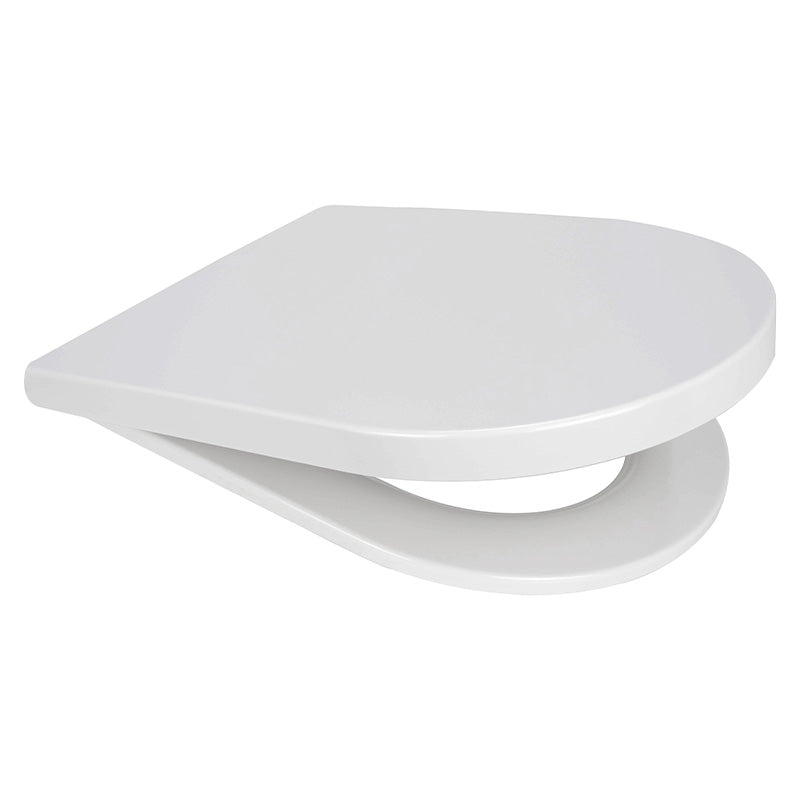 Euro Showers Middle D Style/D Slim D Shaped Toilet Seat (White) - Brand New Bathrooms