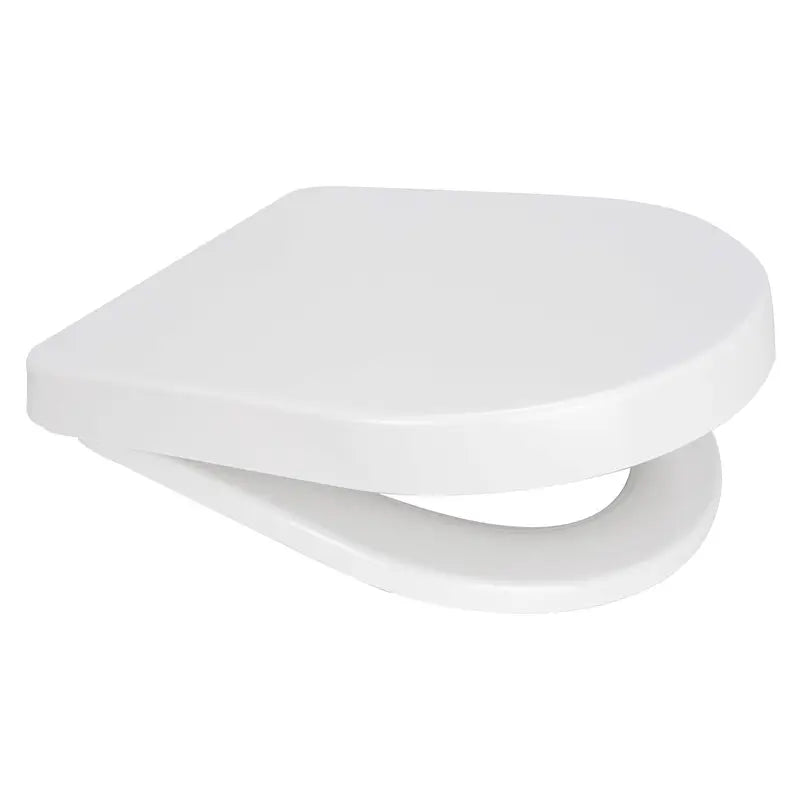 Euro Showers Short D One/D Slim D Shaped Toilet Seat (White) - Brand New Bathrooms