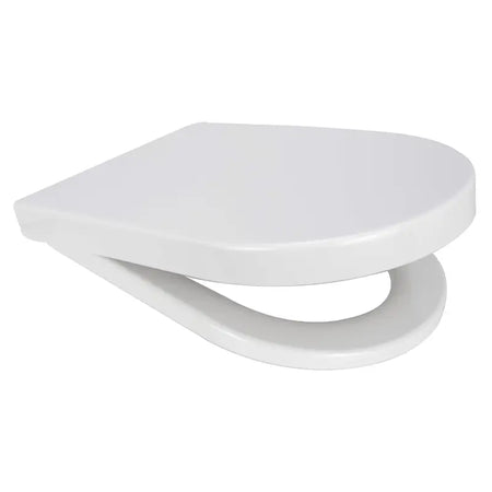 Euro Showers Long D One/D Slim D Shaped Toilet Seat (White) - Brand New Bathrooms