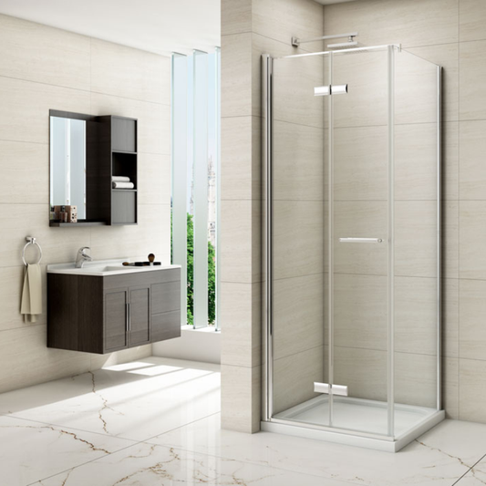 Merlyn 8 Series Frameless | Side Panel for Bi-Fold Shower Door (3 sizes, Chrome)