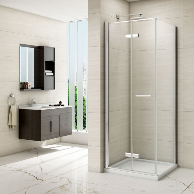 Merlyn 8 Series Frameless | Side Panel for Bi-Fold Shower Door (3 sizes, Chrome)