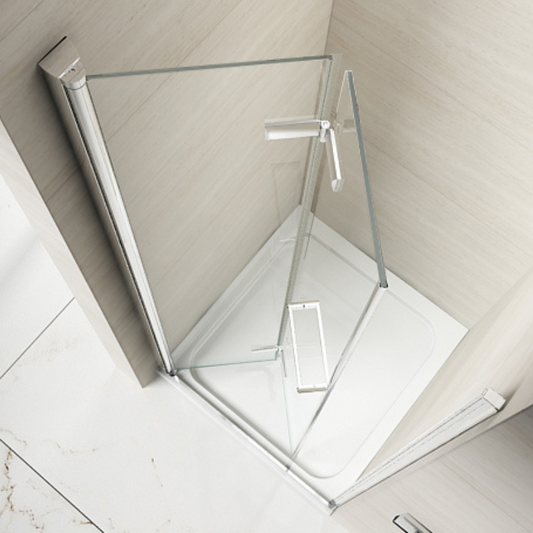 Merlyn 8 Series Frameless | Hinged Bi-fold Shower Wall (4 sizes, Chrome)