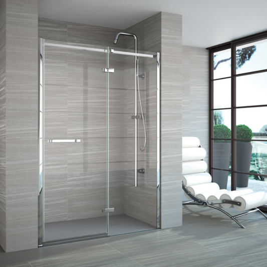 Merlyn 8 Series Frameless | Inline Shower Panel (5 sizes, Chrome)