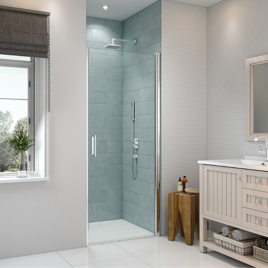 Merlyn 8 Series Frameless | Pivot Shower Door (4 sizes, Chrome)