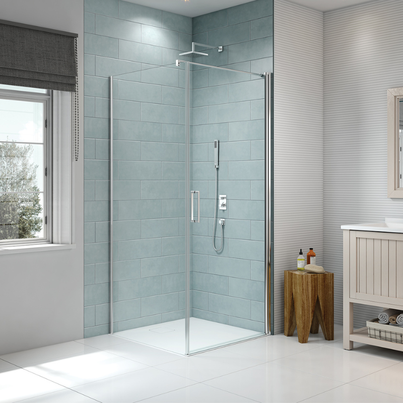 Merlyn 8 Series Frameless | Pivot Shower Door Side Panel (5 sizes, Chrome)