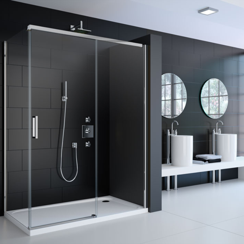 Merlyn 8 Series Frameless | Sliding Shower Door (2 sizes, Chrome)