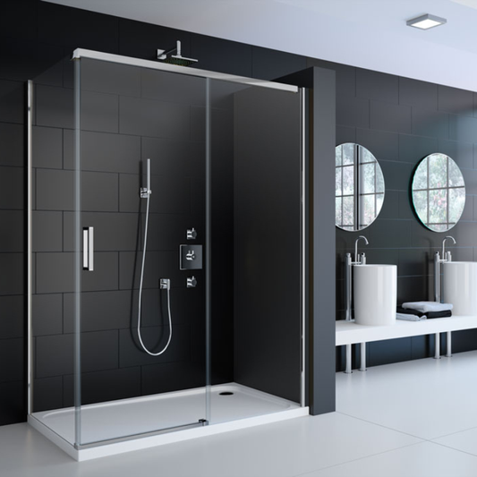 Merlyn 8 Series Frameless | Sliding Shower Door Side Panel (2 sizes, Chrome)