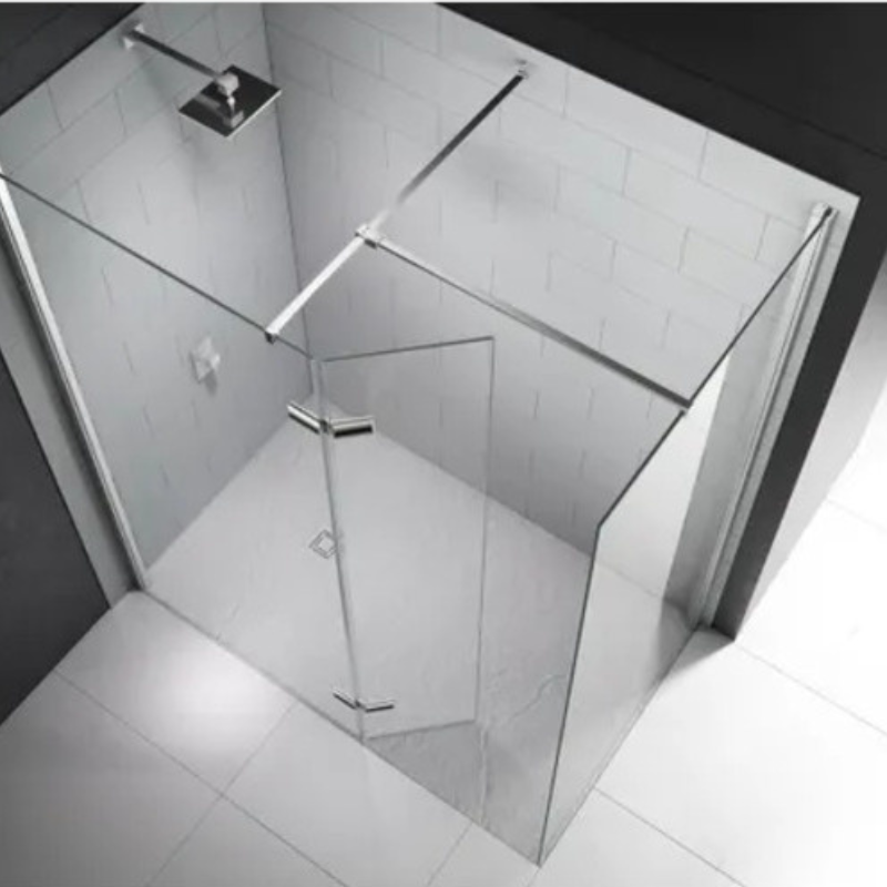 Merlyn 8 Series | Walk-In Hinged Wetroom Panel with Swivel Panel (6 sizes, Chrome)