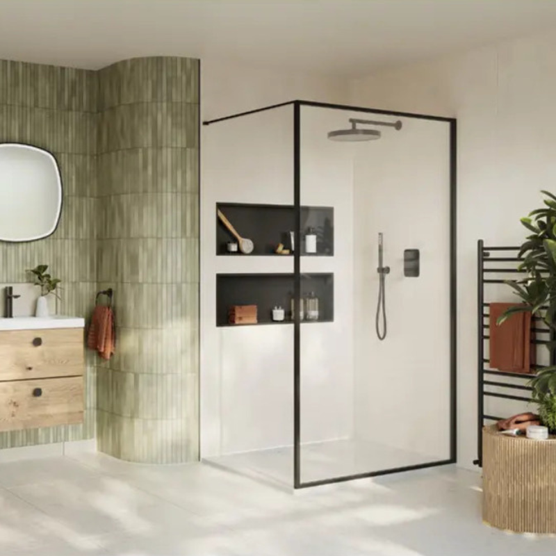 Merlyn 8mm | Framed Wetroom Panel | Walk-In Shower (4 sizes, 3 colours)