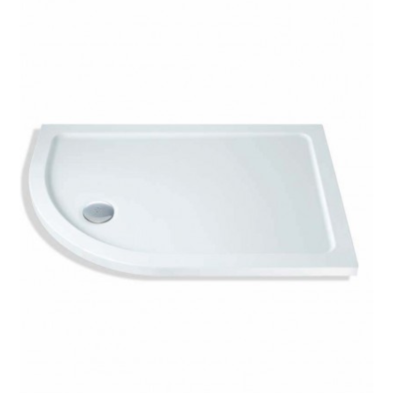 MX Elements Flat Top Offset Quadrant ABS Stone 550 Radius Left Hand Shower Tray (19 sizes) (Anti-Slip options available) - Brand New Bathrooms