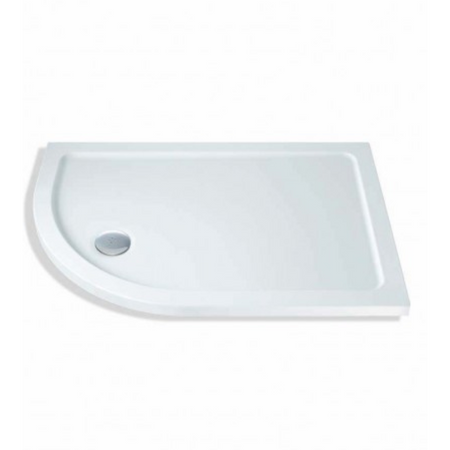 MX Elements Flat Top Offset Quadrant ABS Stone 550 Radius Left Hand Shower Tray (19 sizes) (Anti-Slip options available) - Brand New Bathrooms