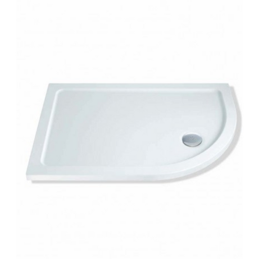 MX Elements Flat Top Offset Quadrant ABS Stone 550 Radius Right Hand Shower Tray (19 sizes) (Anti-Slip options available)
