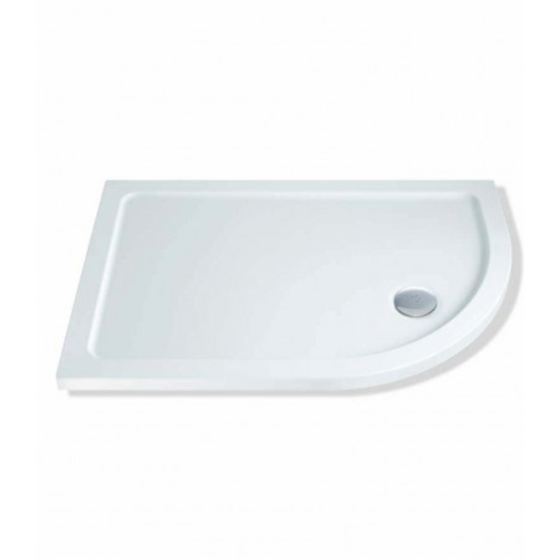 MX Elements Flat Top Offset Quadrant ABS Stone 550 Radius Right Hand Shower Tray (19 sizes) (Anti-Slip options available) - Brand New Bathrooms