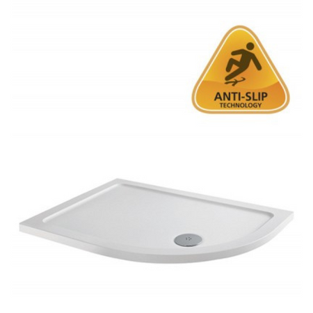 MX Elements Flat Top Offset Quadrant ABS Stone 550 Radius Right Hand Shower Tray (19 sizes) (Anti-Slip options available) - Brand New Bathrooms