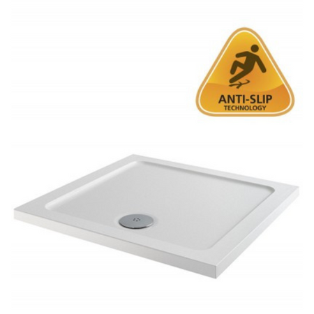 MX Elements Flat Top Square ABS Stone Shower Tray (7 sizes) (Anti-Slip options available) - Brand New Bathrooms