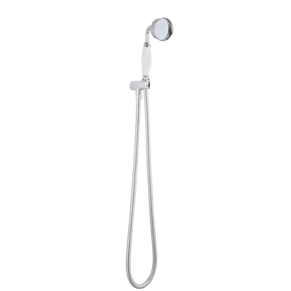 Hudson Reed Traditional Wall Mounted Hand Shower Set - Chrome/White - Brand New Bathrooms