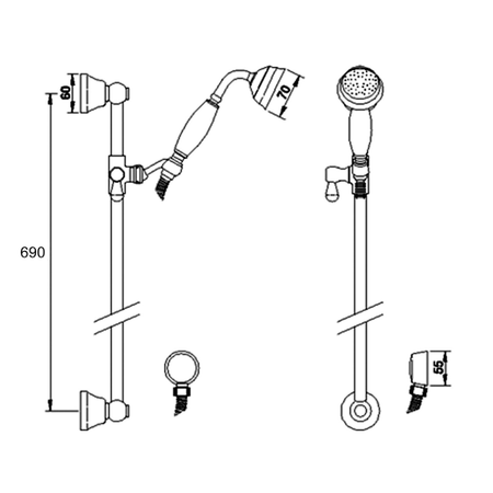 Hudson Reed Slider Rail Shower Kit (Chrome / Black) - Brand New Bathrooms