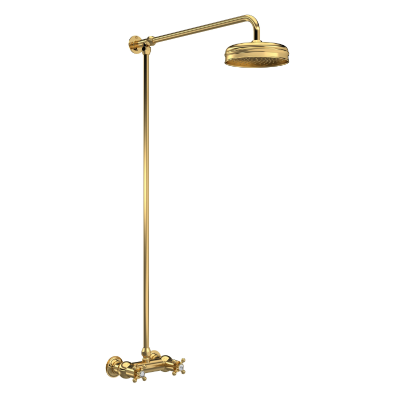 Hudson Reed Shower Kits Traditional Thermostatic Shower Valve & Kit - Brushed Brass - Brand New Bathrooms
