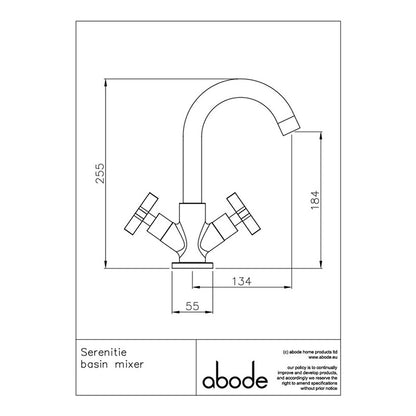 Abode Serenitie Basin Mixer Tap (1 size, 2 colours)