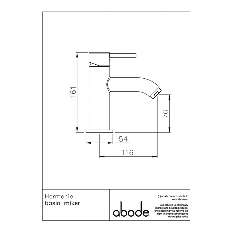 Abode Harmonie Basin Mixer Tap (3 styles, 2 colours)