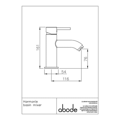 Abode Harmonie Basin Mixer Tap (3 styles, 2 colours)