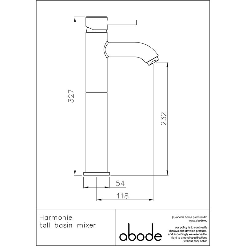 Abode Harmonie Basin Mixer Tap (3 styles, 2 colours)