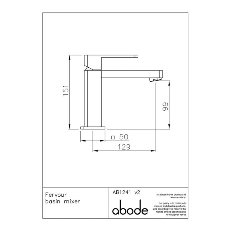 Abode Fervour Basin Mixer Tap (2 styles, Chrome)