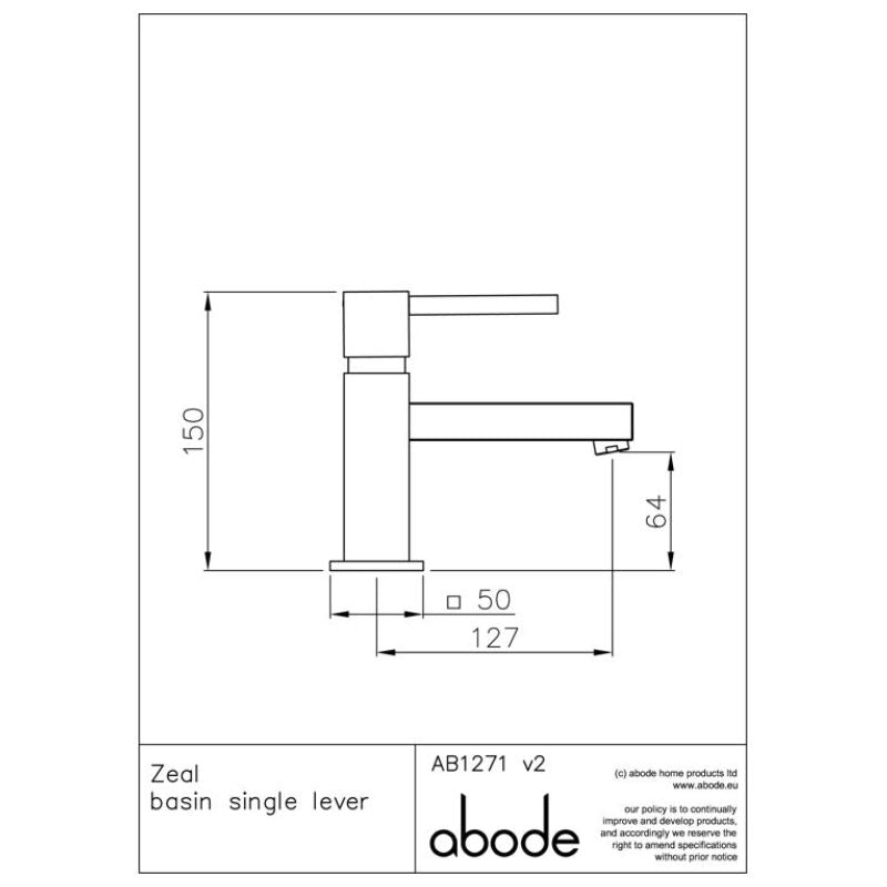 Abode Zeal Basin Monobloc Mixer Tap (Chrome)
