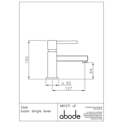 Abode Zeal Basin Monobloc Mixer Tap (Chrome)