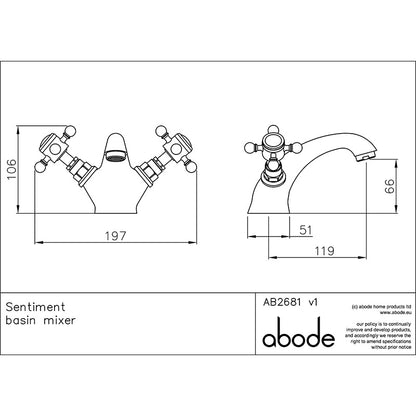 Abode Sentiment Basin Monobloc Mixer Tap (1 size, 2 colours)