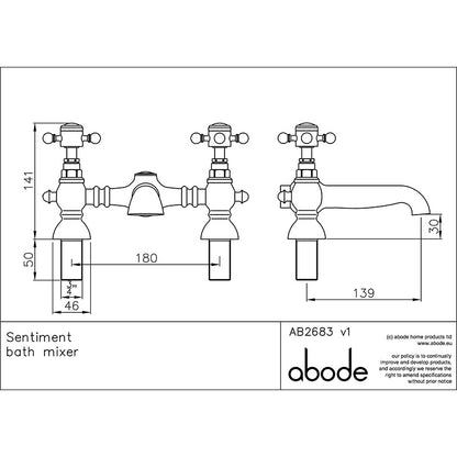 Abode Sentiment Bath Filler Taps (1 size, 2 colours)