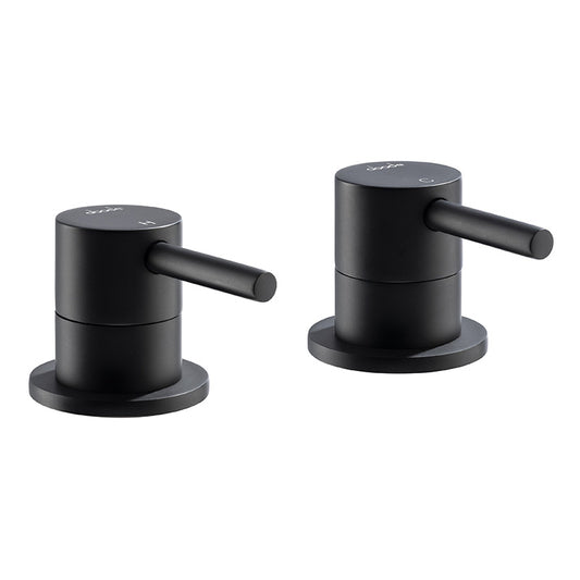 Abode Harmonie Round Bath Filler Panel Valves (Pair) (1 size, 2 colours)