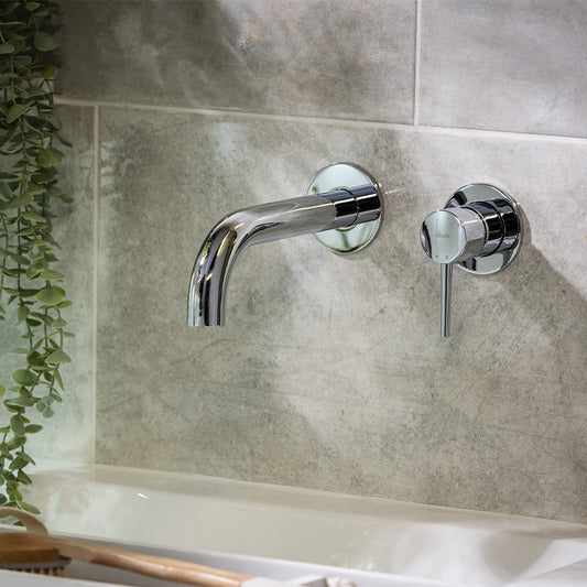 Abode Chao Wall Mounted 2-Hole Bath Mixer (Chrome)
