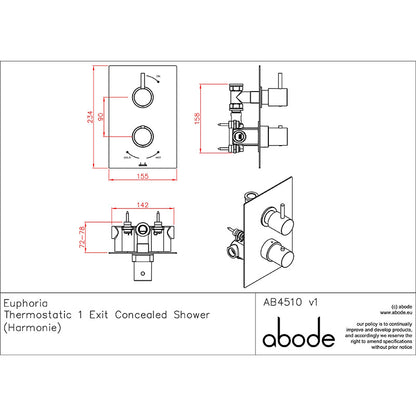 Abode Harmonie Concealed Shower Valve (3 styles, Chrome)