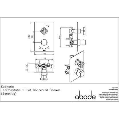 Abode Serenitie Concealed Shower Valve (1 size, 2 styles, 2 colours)