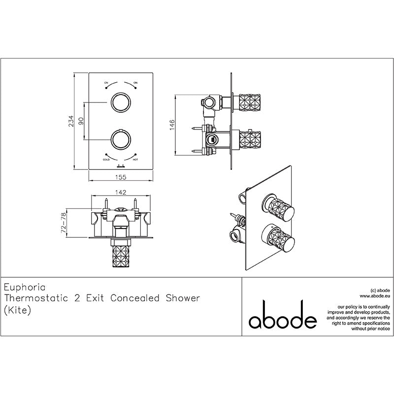 Abode Kite Concealed Shower Valve (1 size, 2 colours)