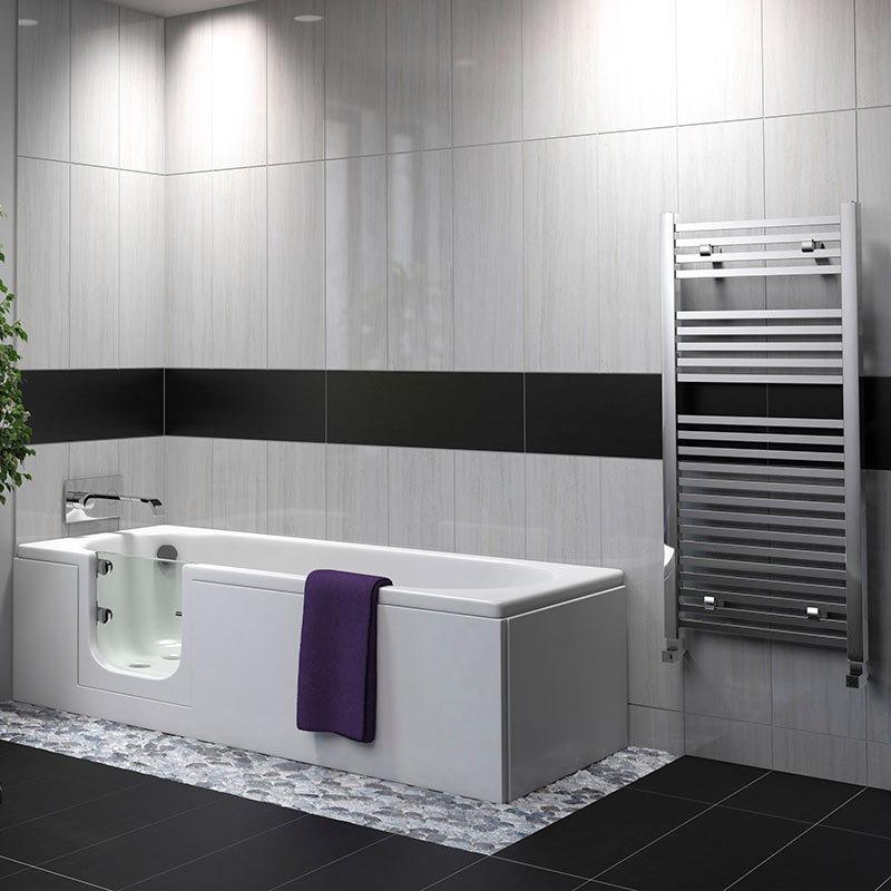 Mantaleda Abalone Walk-in Bathtub (2 sizes, 2 styles, White) - Brand New Bathrooms