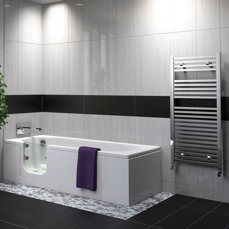 Mantaleda Abalone Walk-in Bathtub (2 sizes, 2 styles, White) - Brand New Bathrooms
