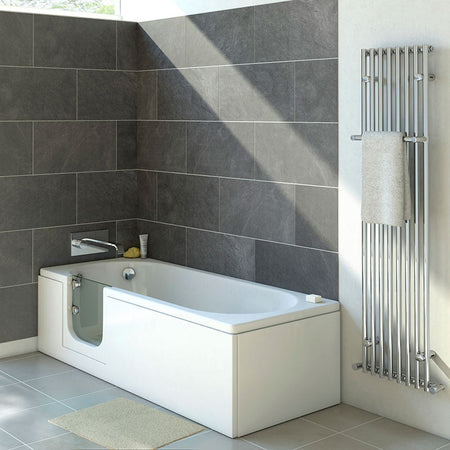 Mantaleda Abalone Walk-in Bathtub (2 sizes, 2 styles, White) - Brand New Bathrooms